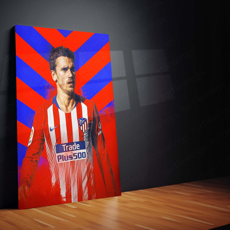 Antoine Griezmann Atlético Madrid Chevron – Metal Frame | Stylish Football Wall Poster - TURTLEWINGS 