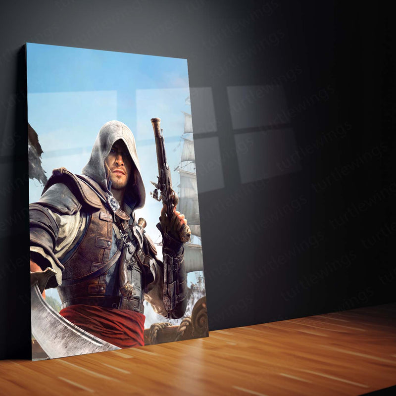 Gaming Metal Poster Set of 3 | Assassin's Creed IV: Black Flag Triptych Wall Art