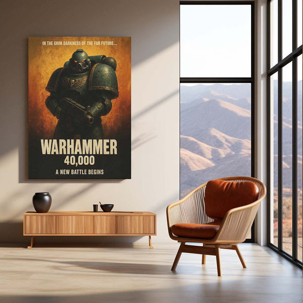 Warhammer 40k  | Epic Battle Scene Metal Poster | HD Metal Wall Frame for Gamers & Collectors