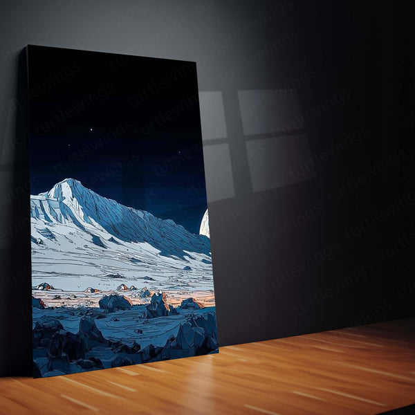 Aesthetic Metal Poster Set of 3 | Astronaut Moon Camping Scene | Cosmic Triptych Wall Art – product image 3