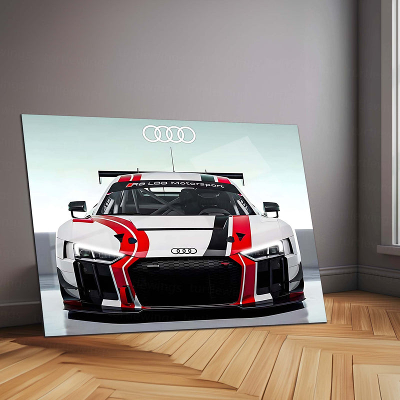 Audi R8 LMS GT3 LED Neon Metal Frame | Motorsport Racing Wall Light | Premium LED Metal Artwork