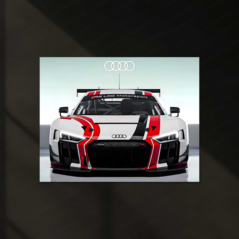 Audi R8 LMS GT3 LED Neon Metal Frame | Motorsport Racing Wall Light | Premium LED Metal Artwork