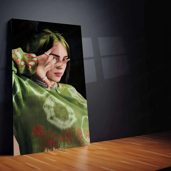Billie Eilish Metal Poster – The Dark Pop Icon - TURTLEWINGS 