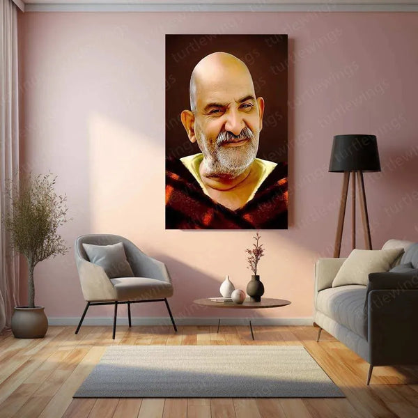 Neem Karoli Baba Metal Frame - A Divine Tribute 1 - TURTLEWINGS 