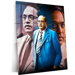 Dr. Babasaheb Ambedkar Metal Poster | Inspirational Wall Art | Social Reformer Tribute Frame - TURTLEWINGS 