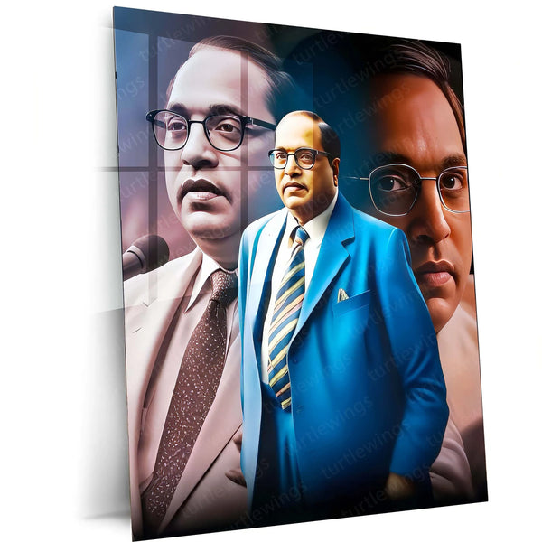 Dr. Babasaheb Ambedkar Metal Poster | Inspirational Wall Art | Social Reformer Tribute Frame - TURTLEWINGS 