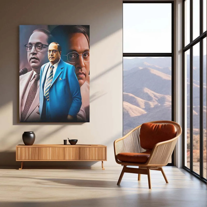 Dr. Babasaheb Ambedkar Metal Poster | Inspirational Wall Art | Social Reformer Tribute Frame - TURTLEWINGS 