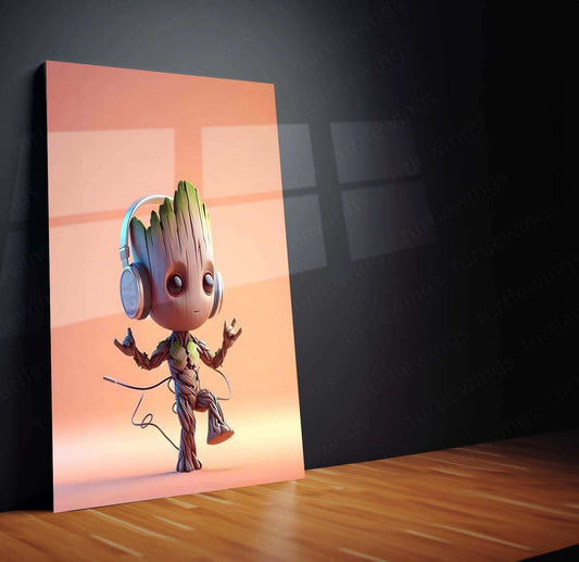Baby Groot Metal Poster – Adorable Guardians of the Galaxy Wall Art | Marvel Decor - TURTLEWINGS 