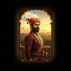 Chhatrapati Shivaji Maharaj Metal Frame | Warrior King Wall Art | Metal Frame 12
