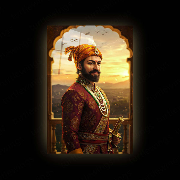 Chhatrapati Shivaji Maharaj Metal Frame | Warrior King Wall Art | Metal Frame 12