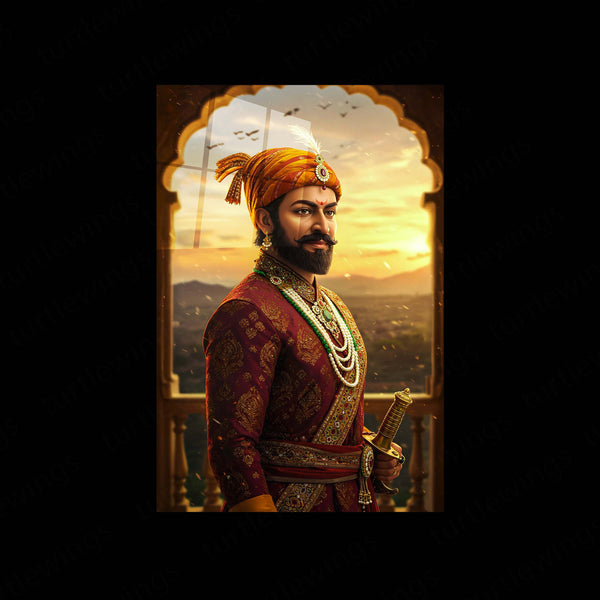 Chhatrapati Shivaji Maharaj Metal Frame | Warrior King Wall Art | Metal Frame 12