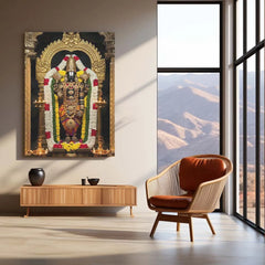 Spiritual Metal Poster | 🙏 Tirupati Balaji Metal Poster | Divine Wall Art | South Indian Temple Spiritual Decor - TURTLEWINGS 
