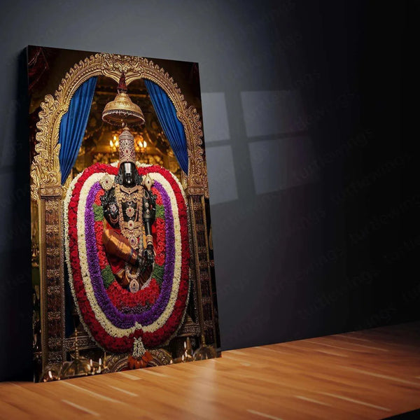 Tirupati Balaji Metal Frame II Divine Wall Art for Spiritual Home Decor - TURTLEWINGS 