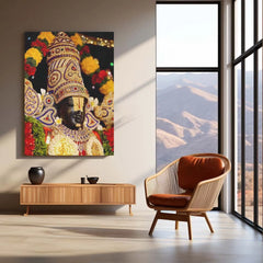 Spiritual Metal Poster | 🙏 Tirupati Balaji Metal Poster | Divine Wall Art | South Indian Temple Spiritual Decor 02 - TURTLEWINGS 