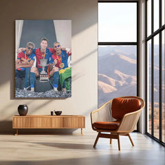Sports | FC Barcelona Cup Metal Poster – Iconic Football Victory Wall Art - TURTLEWINGS 