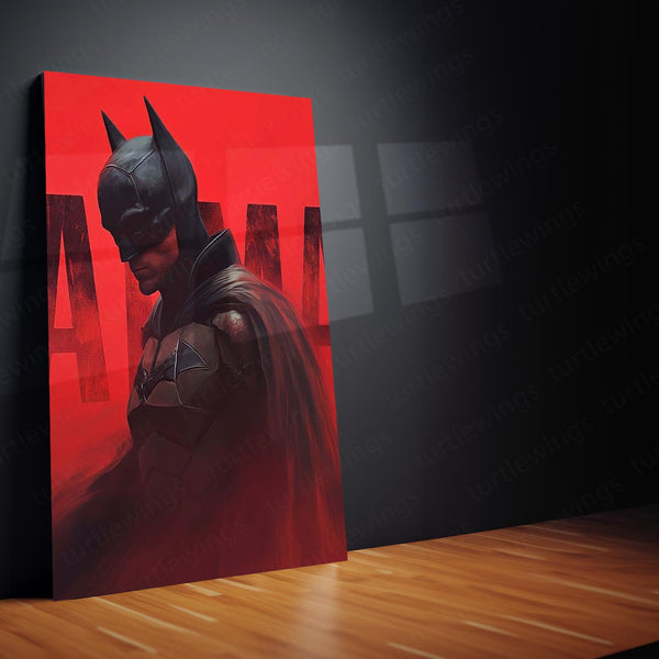 Batman Metal Poster Set of 3 | Dark Knight Red Cinematic Triptych Wall Art