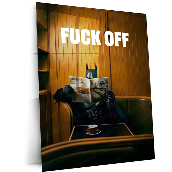 Not Today Batman – Attitude Quote Metal Poster | Bold Motivational Wall Art | Superhero-Inspired Decor Frame