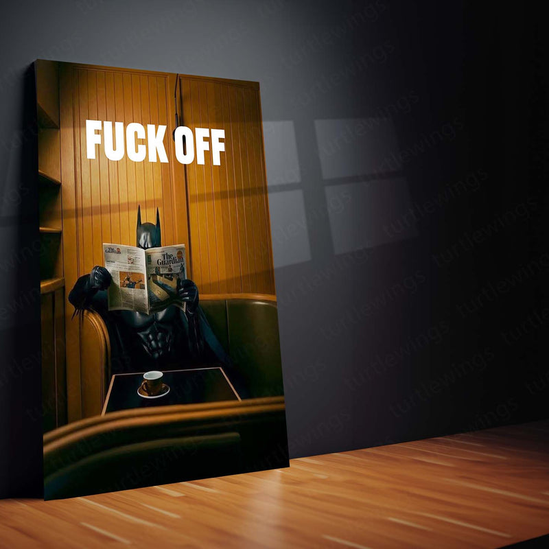 Not Today Batman – Attitude Quote Metal Poster | Bold Motivational Wall Art | Superhero-Inspired Decor Frame
