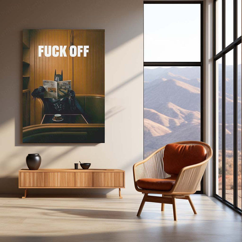 Not Today Batman – Attitude Quote Metal Poster | Bold Motivational Wall Art | Superhero-Inspired Decor Frame