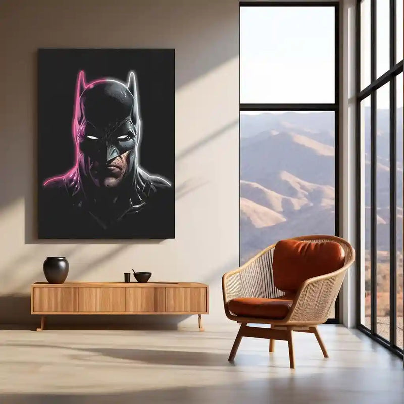Batman Neon LED Frame | Dark Knight Superhero Wall Art | Gotham Aesthetic Decor - TURTLEWINGS 