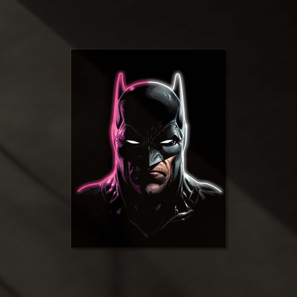 Batman Neon LED Frame | Dark Knight Superhero Wall Art | Gotham Aesthetic Decor