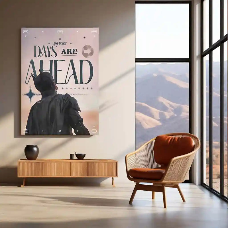 Quote Metal Poster | Batman – Better Days Are Ahead Metal Frame | Motivational Superhero Wall Art | Inspirational Quote Metal Poster