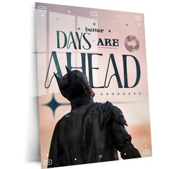Quote Metal Poster | Batman – Better Days Are Ahead Metal Frame | Motivational Superhero Wall Art | Inspirational Quote Metal Poster