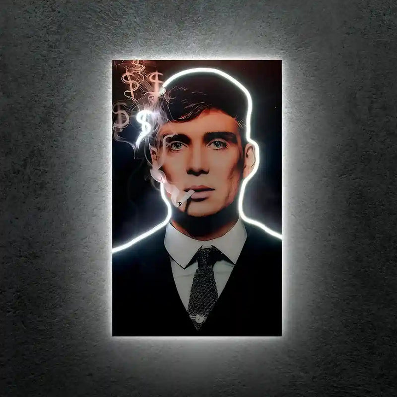 Mafia Boss Neon LED Frame | Luxury Power Wall Art Elite Hustle Aesthetic by TurtleWings - TURTLEWINGS 