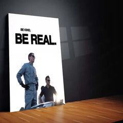 Quote Metal Poster | Ken Miles & Carroll Shelby – Be Kind, Be Real Metal Frame Authentic Racing Mindset Wall Art | Integrity & Brotherhood Quote Metal Poster - TURTLEWINGS 