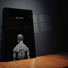 Quote Metal Poster | Be Stoic Motivational Metal Poster | Black & White Stoicism Discipline Wall Art | Premium Metal Print