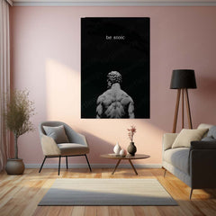 Quote Metal Poster | Be Stoic Motivational Metal Poster | Black & White Stoicism Discipline Wall Art | Premium Metal Print