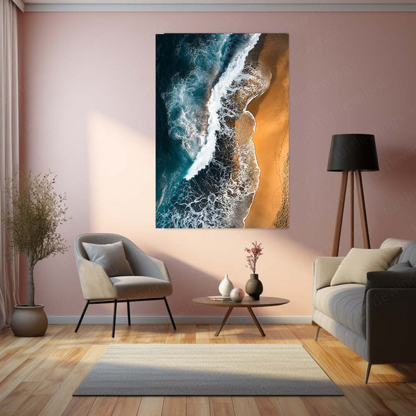 Beach Metal Frame Poster | Vibrant Coastal Wall Decor for Relaxing Vibes - TURTLEWINGS 