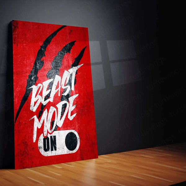 Beast Mode On Metal Poster | Gym Motivation Wall Art | Fitness & Hustle Decor - TURTLEWINGS 