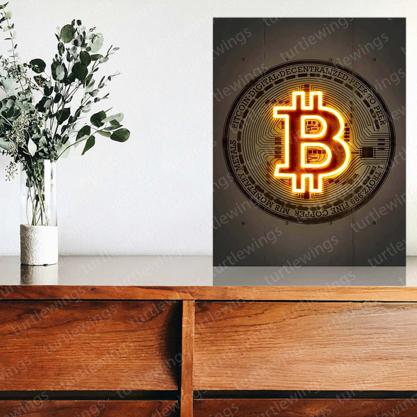 Bitcoin Neon LED Metal Frame - TURTLEWINGS 