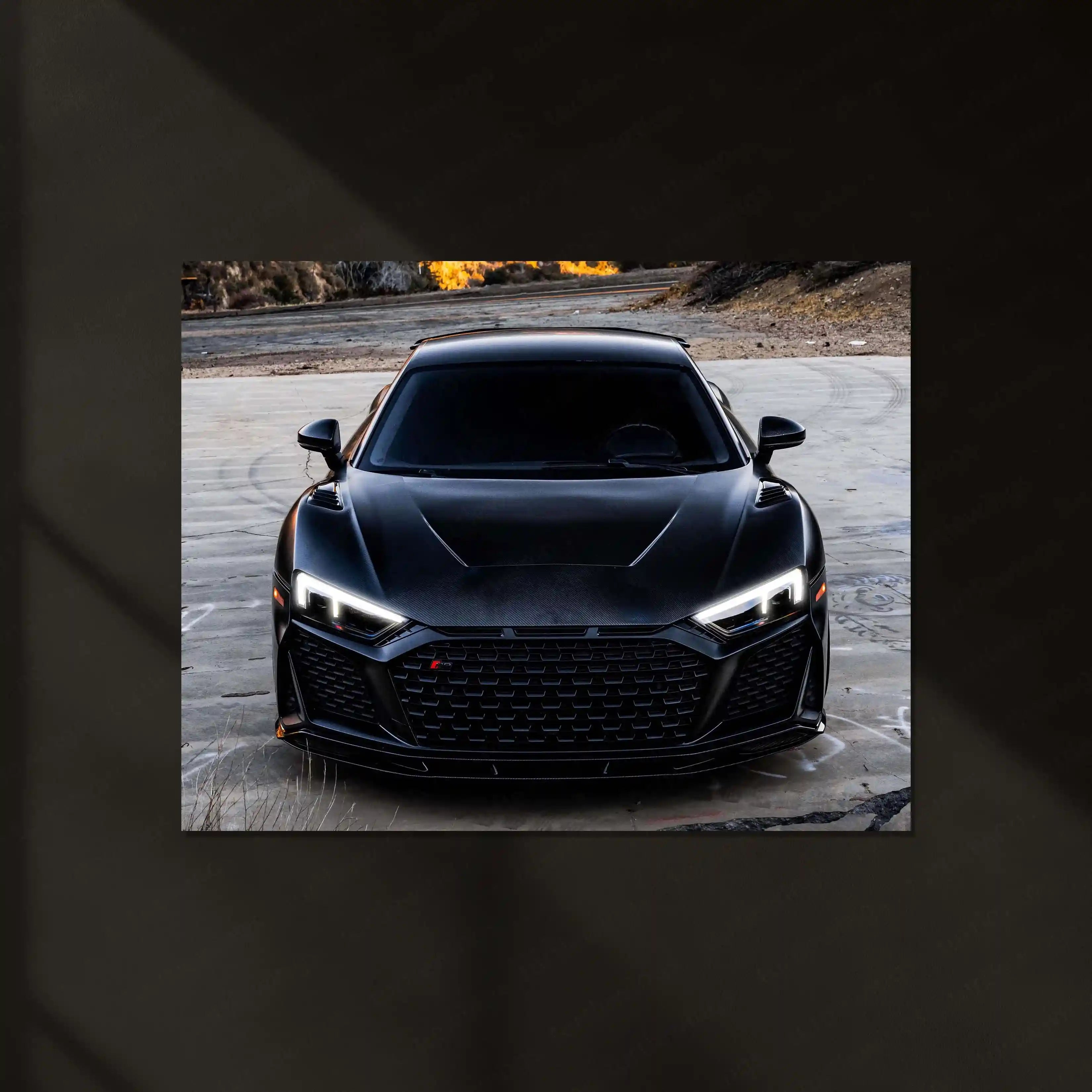 Cool Neon R8 LED | 🖤 Black Audi R8 Neon LED Metal Poster | Luxury Sports Car Wall A ...