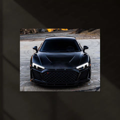 LED | 🖤 Black Audi R8 Neon LED Metal Poster | Luxury Sports Car Wall Art - TURTLEWINGS 