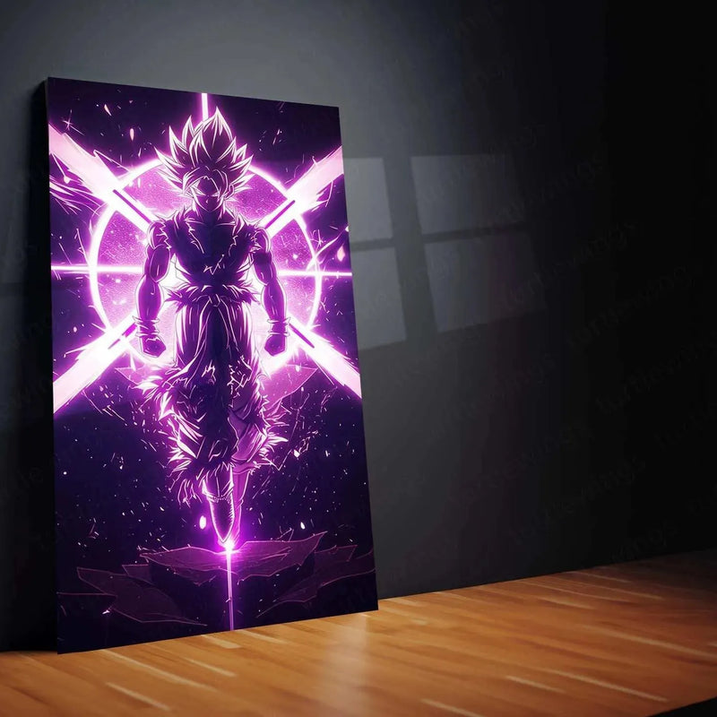 Black Goku Metal Poster – Dragon Ball Z Super Saiyan Art | Powerful Anime Decor - TURTLEWINGS 