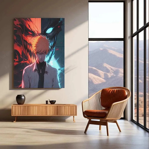 Bleach: Metal Poster | Anime Wall Art | Ichigo Kurosaki & Gotei 2 - TURTLEWINGS 