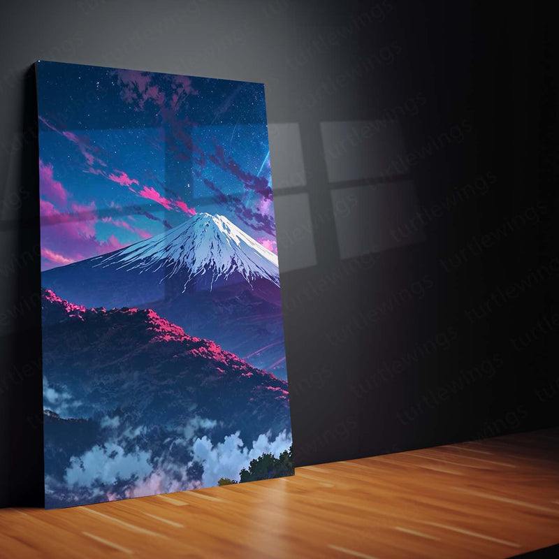 Aesthetic Metal Poster Set of 3 | Mount Fuji & Torii Gate | Sakura Sunset Triptych Wall Art – product image 3