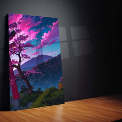 Aesthetic Metal Poster Set of 3 | Mount Fuji & Torii Gate | Sakura Sunset Triptych Wall Art – product image 5