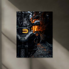 Dark Adventure BMW Bike Neon LED Metal Frame | Glowing Motorcycle Wall Art | Ride or Die Decor