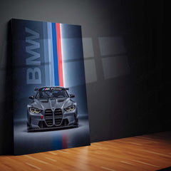 Car Metal Poster | BMW M4 GT3 Metal Poster | BMW M Power Racing Car Wall Art | Premium Motorsport Metal Frame