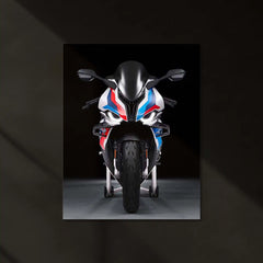 LED | 🏁 BMW M 1000 RR Black Superbike Neon LED Metal Poster | Racing Power Wall Art - TURTLEWINGS 