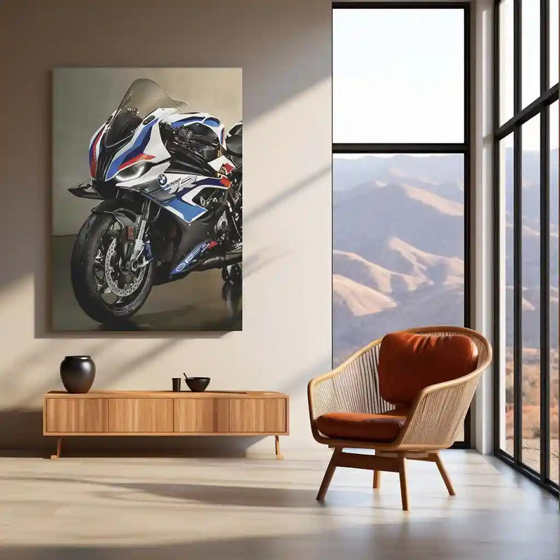 LED | 🏁 BMW M 1000 RR Black Superbike Neon LED Metal Poster | Racing Power Wall Art 01 - TURTLEWINGS 