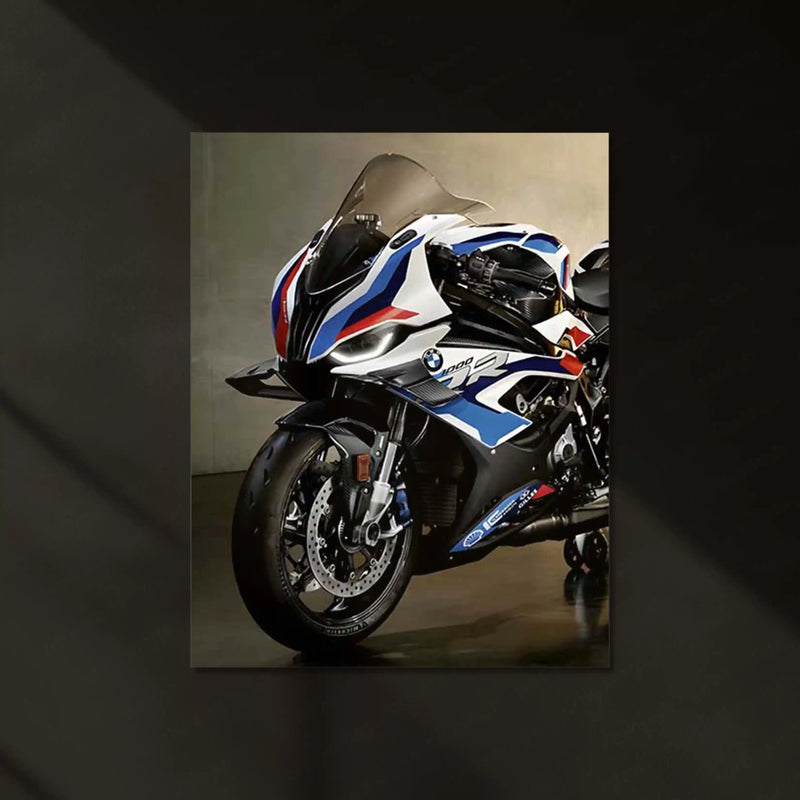 LED | 🏁 BMW M 1000 RR Black Superbike Neon LED Metal Poster | Racing Power Wall Art 01 - TURTLEWINGS 