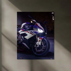 LED | 🏁 BMW M 1000 RR Black Superbike Neon LED Metal Poster | Racing Power Wall Art 02 - TURTLEWINGS 