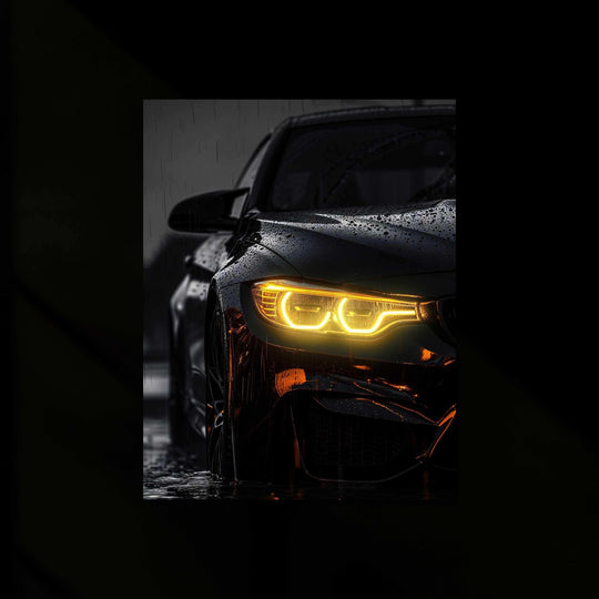 BMW M4 Neon LED Metal Frame â High-Performance Car Wall Art for Auto Enthusiasts - TURTLEWINGS 
