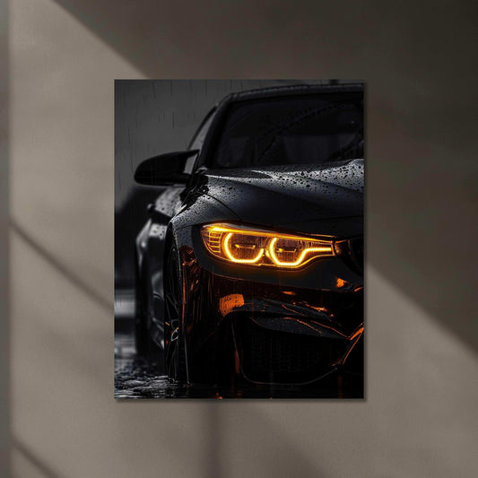 BMW M4 Neon LED Metal Frame â High-Performance Car Wall Art for Auto Enthusiasts - TURTLEWINGS 