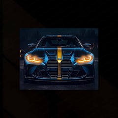 BMW Racing Neon LED Metal Poster â Motorsport-Inspired Wall Art for Speed Enthusiasts - TURTLEWINGS 