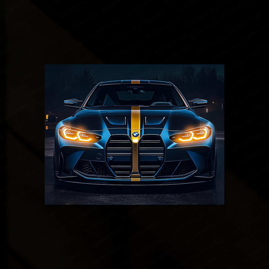 BMW Racing Neon LED Metal Poster â Motorsport-Inspired Wall Art for Speed Enthusiasts - TURTLEWINGS 
